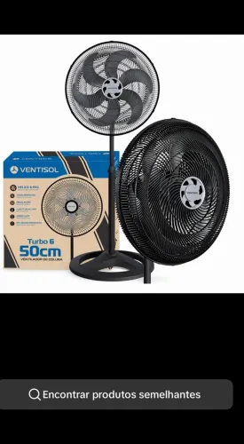 Ventilador de 50 cm da marca ventisol turbo novo lacrado fazemos entrega aceitamos cartão