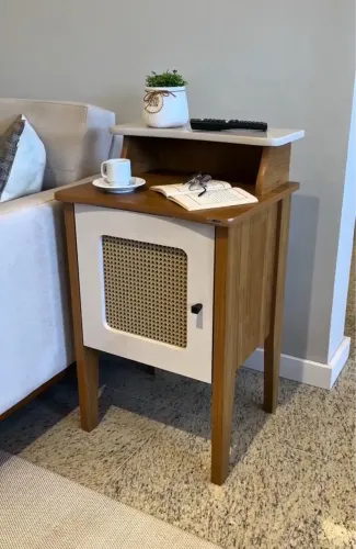 Mesa de Cabeceira 100% MDF Estilosa Mesinha de Canto