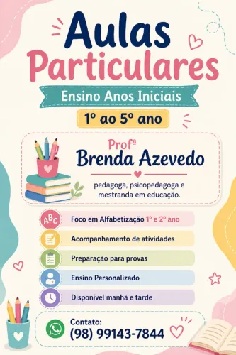 Aula Particular/Reforço Escolar - 1º ao 5 º ano