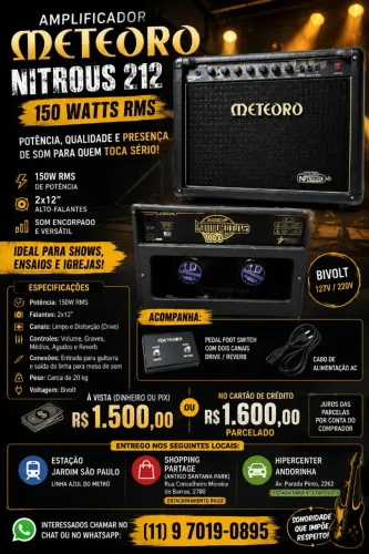 Amplificador de Guitarra Meteoro Nitrous 212