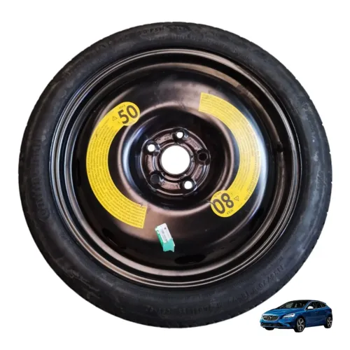 Roda Estepe Pneu Volvo V40 2.0 T5 2013 A 2015 Preto