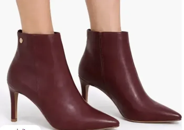 bota feminina vizzano cano baixo salto fino vinho