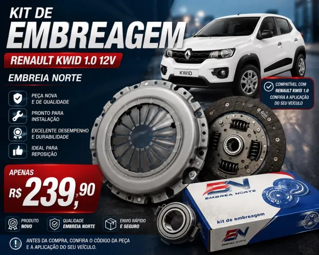 KIT DE EMBREAGEM RENAULT KWID 1.0 - NOVO ? R$ 239,90