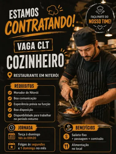VAGA PARA COZINHEIRO 