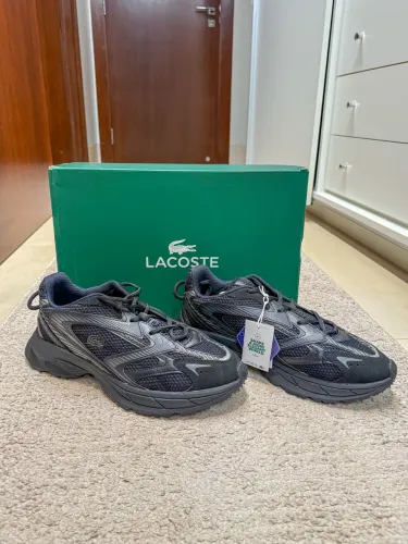 Tênis Lacoste L003 Neo Shot Masculino Black Preto - Tamanho 43 - Novo