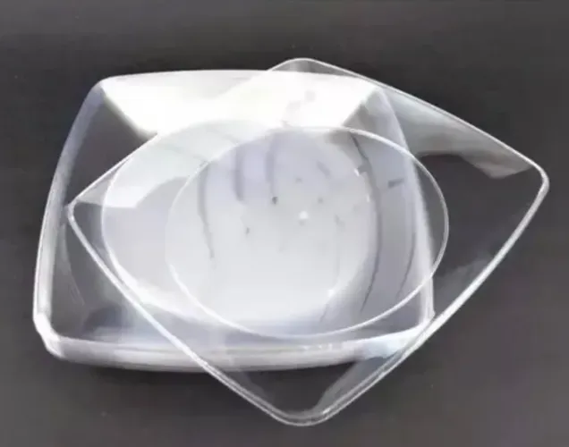 Prato Quadrado Grande 21cm Cristal com 10 unidades Prafesta - LACRADO