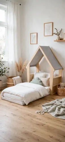 Kit Cama Montessoriana Circus Tok&Stok Júnior + Colchão + Protetor + Lençóis