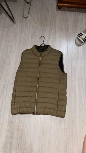 Colete Puffer Zara Original - Caramelo/Azul Marinho - Tamanho GG (XL)