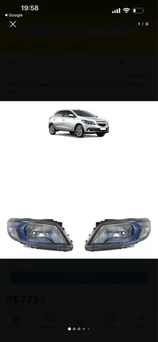Par de farol do ônix/prisma LT LTZ JOY 2012/2015