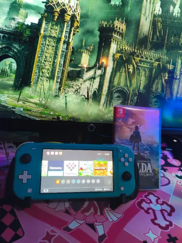 Nintendo Switch Lite Desbloqueado Turquesa - 128GB + Zelda Breath of The Wild