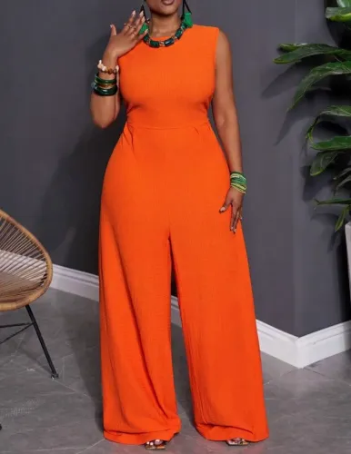 Macacão laranja plus size 56