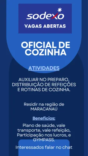 Vaga OFICIAL DE COZINHA