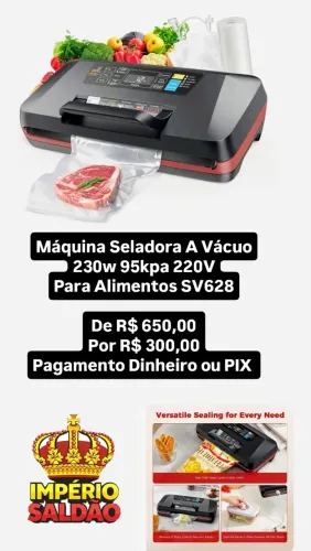 Máquina Seladora A Vácuo Sv628 230w 95kpa Para Alimentos
