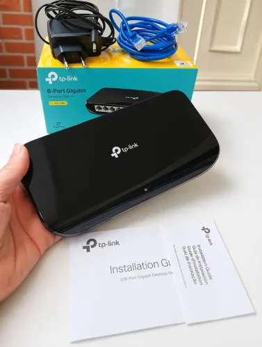 Switch TP-Link 8 Portas Gigabit Seminovo Completo