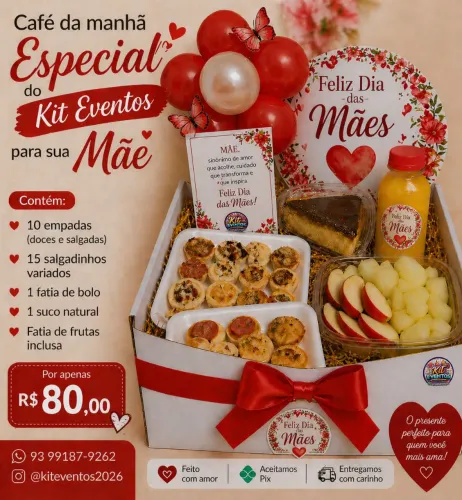 Cesta de café da manhã Dia das Mães