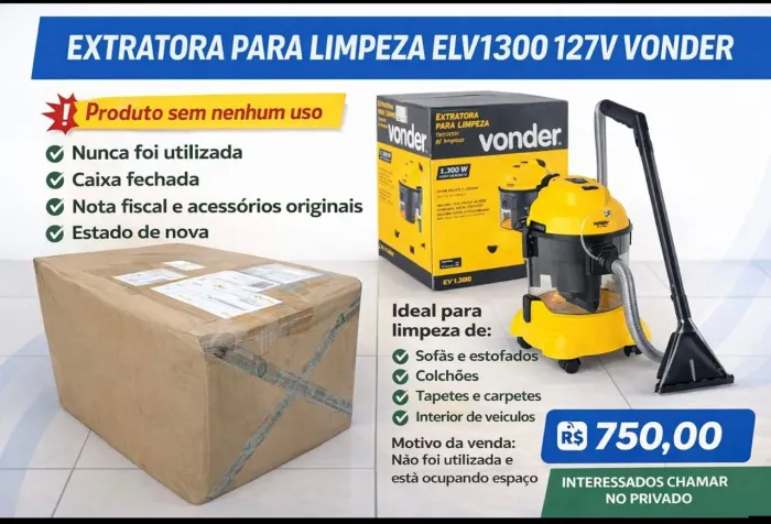 Extratora para limpeza de sofá 
