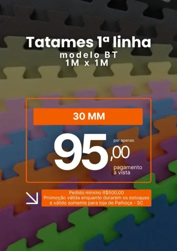 TATAME 1° LINHA MODELO BT 1X1 30MM
