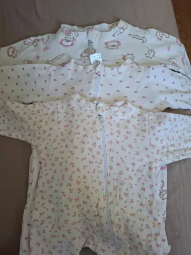 Kit 3 macacão de bebê menina vira pé rn