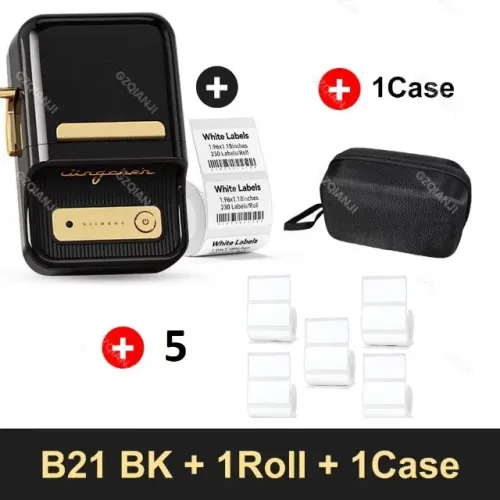 Impressora B21 Séries Etiquetas Térmicas Niimbot Smart Label Printer Preto Novo Lacrado