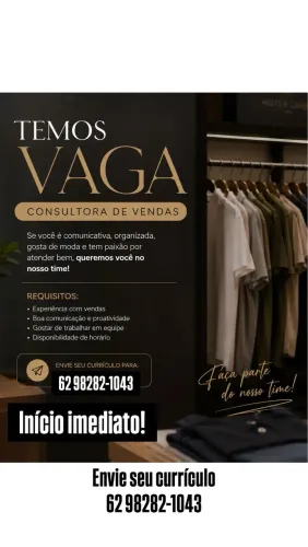 Vaga para vendas