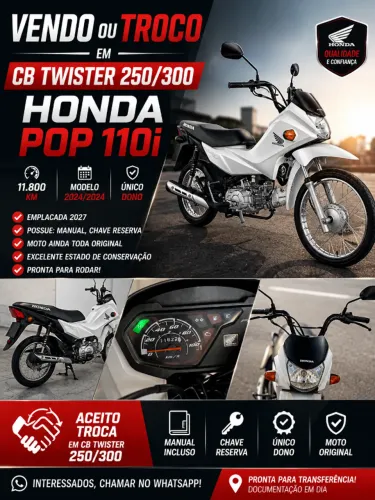 VENDO OU TROCO EM CB TWISTER - HONDA POP 110I 2024