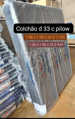 Colchão Queen Size Espuma D33 com Pilow Top Novo - Entrega Grátis