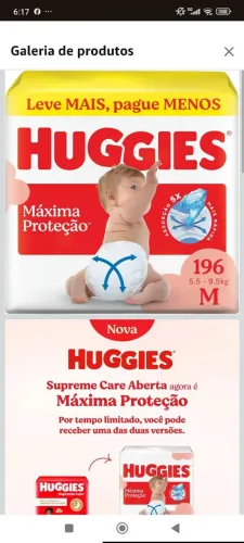 Fralda Huggies M - 196 fraldas