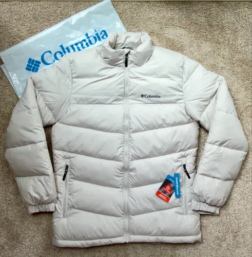 jaqueta puffer columbia omni-heat creme/gelo - original - nova