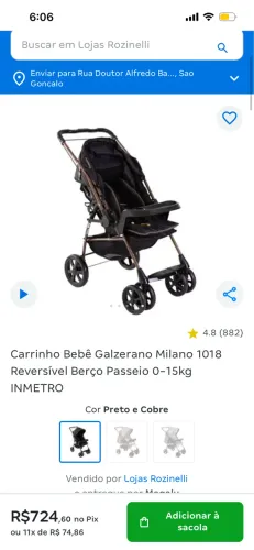 Carrinho de bebê Galzerano