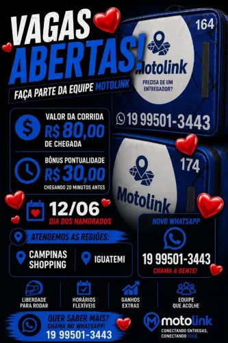 VAGAS PARA MOTOBOYS DIA DOS NAMORADOS