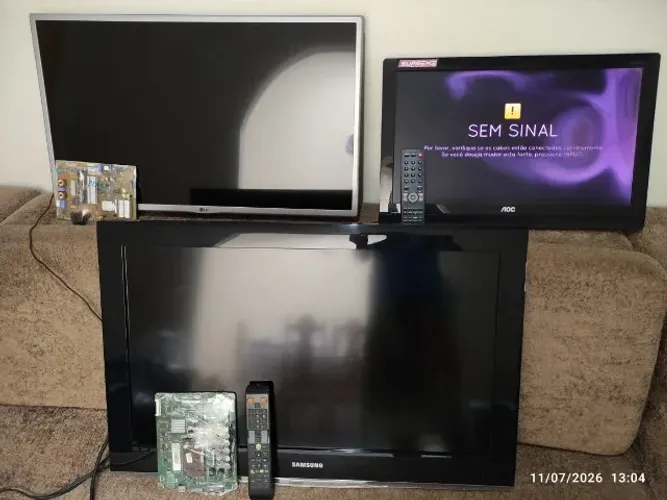 Lote 3 TVs com Defeito - Samsung 32" + LG 32" + AOC 23" | Peças ou Conserto