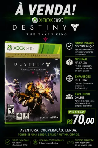 Jogo Destiny the taken king Xbox 360 Original Lacrado Aceitamos Proposta