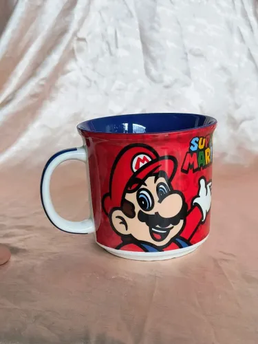 caneca do super Mario Bros 350ml colecionável linda grande decoração geek arte jogos game