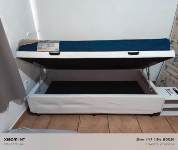 CAMA BOX BAU SOLTEIRÃO + COLCHÃO D33