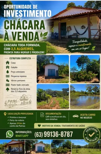 Chácara com estrutura completa no luzimangues