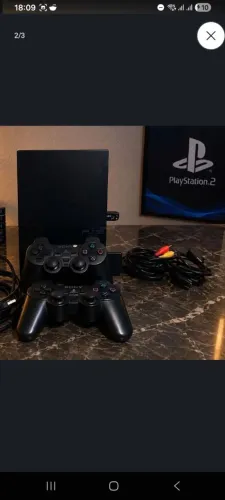 Console PlayStation 2 (PS2) com 2 Controles e Jogos