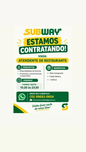 Vaga atendente 