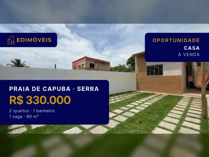 Praia de Capuba| Casa 2 quartos com área de serviço e quintal