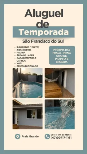 CASA PARA TEMPORADA - PRAIA GRANDE / ENSEADA - SÃO FRANCISCO DO SUL 