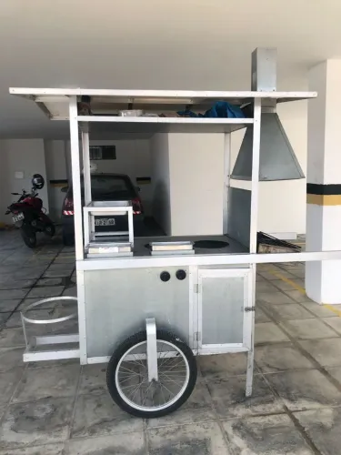 ( PROMOÇÃO ) CARRINHO COM GÁS INSTALADO PARA ESPETINHO, CALDINHO E LACHONETE.