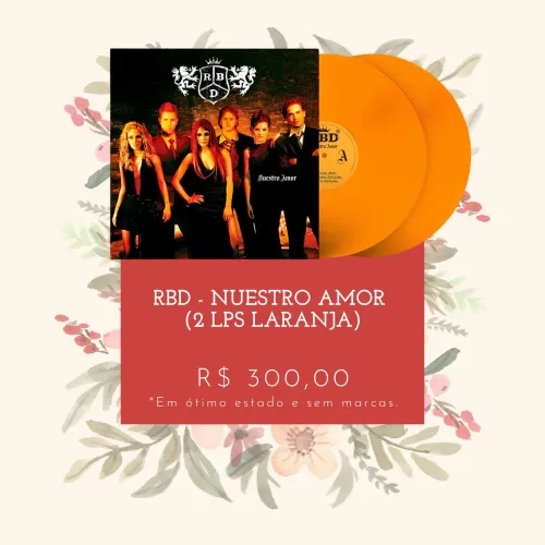 VINIL RBD - NUESTRO AMOR (2 LPS LARANJA)