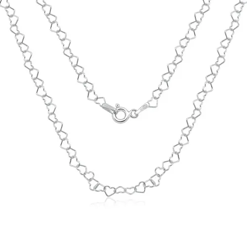 Colar prata 925 elo coração