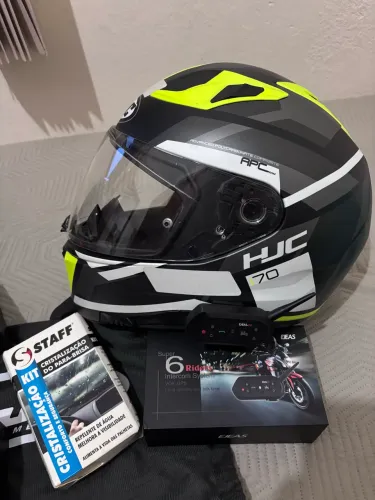 VENDO Capacetes HJC i70 tamanho 56, com comunicador Ejeas v6 pro+