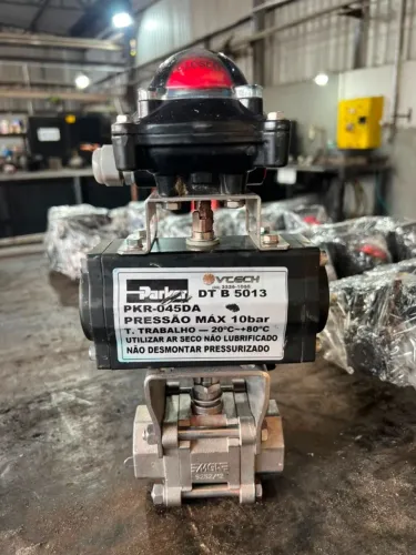 VÁLVULAS MGA INOX C/ ACIONAMENTO PNEUMÁTICO PARKER (1" E 1/2")