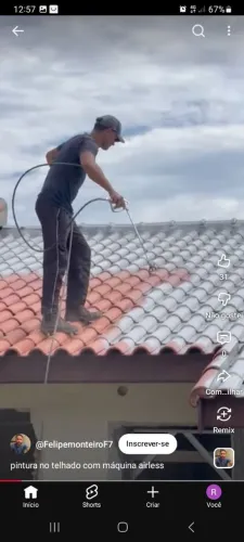Serviços de pintura em telhados muros e casas na máquina 