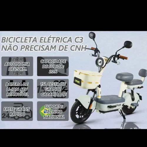 Bike Elétrica Cavalletta C3 Moto elétrica Scooter Com NF Não Precisa CNH/Placa