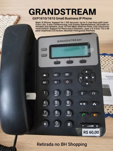 Telefone IP Grandstream GXP1610 / GXP1615 - Seminovo (2 Meses de Uso)