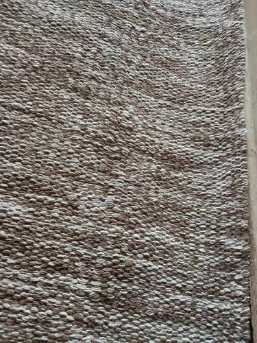 Tapete  algodão  mescladinho castanho e cru 2.00x2.50