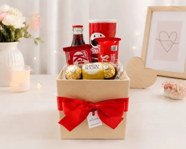 Box Presente Premium com Chocolates e Snacks