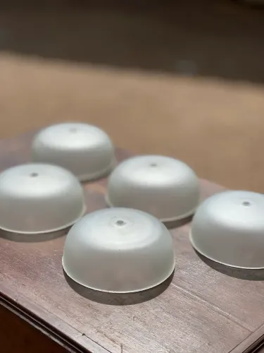 Cúpulas de vidro fosco para luminária - kit com 5 unidades